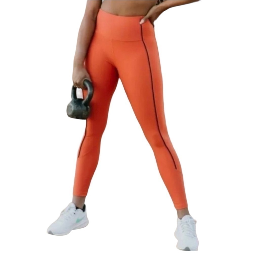 ZYIA Active Burnt Orange High Waisted Ribbed Leggings 8-10
